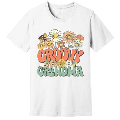 Groovy Grandma Floral Hippie Retro Daisy Flower Mothers Day Premium T-Shirt