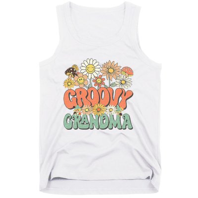 Groovy Grandma Floral Hippie Retro Daisy Flower Mothers Day Tank Top