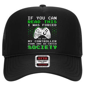 Gamer Gifts For Teen If You Can Read This Video Game High Crown Mesh Back Trucker Hat