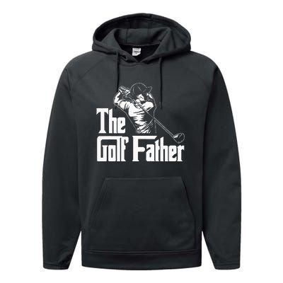 Golf Golfer Father Golfing Player Ball Course Putter Caddy Performance Fleece Hoodie