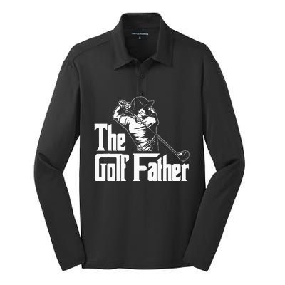 Golf Golfer Father Golfing Player Ball Course Putter Caddy Silk Touch Performance Long Sleeve Polo