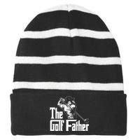 Golf Golfer Father Golfing Player Ball Course Putter Caddy Striped Beanie with Solid Band