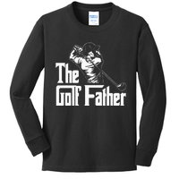 Golf Golfer Father Golfing Player Ball Course Putter Caddy Kids Long Sleeve Shirt