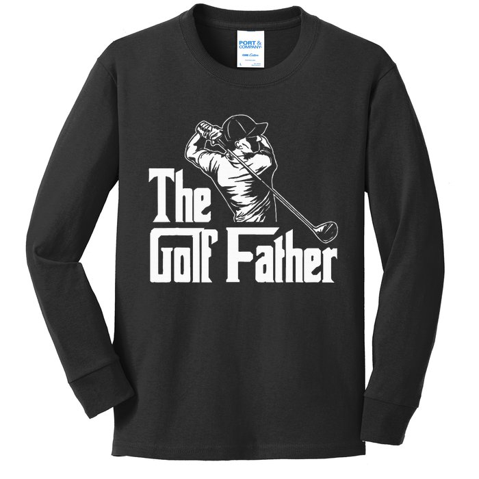 Golf Golfer Father Golfing Player Ball Course Putter Caddy Kids Long Sleeve Shirt