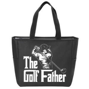 Golf Golfer Father Golfing Player Ball Course Putter Caddy Zip Tote Bag