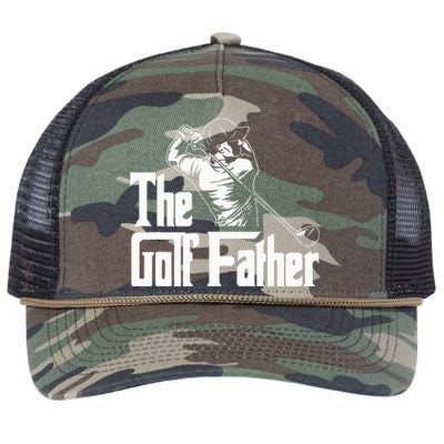 Golf Golfer Father Golfing Player Ball Course Putter Caddy Retro Rope Trucker Hat Cap