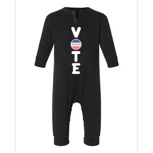 Great Gift For Vote Usa Flag Vote Elections Infant Fleece One Piece