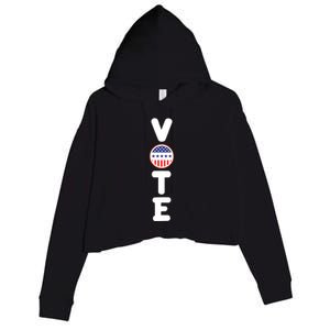 Great Gift For Vote Usa Flag Vote Elections Crop Fleece Hoodie