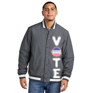 Great Gift For Vote Usa Flag Vote Elections Insulated Varsity Jacket