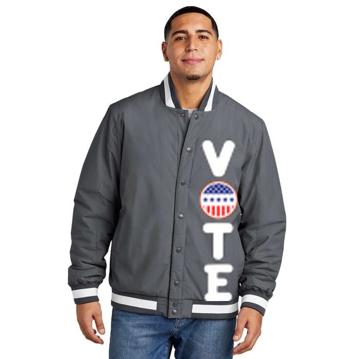 Great Gift For Vote Usa Flag Vote Elections Insulated Varsity Jacket