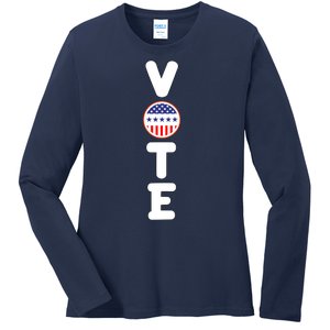 Great Gift For Vote Usa Flag Vote Elections Ladies Long Sleeve Shirt