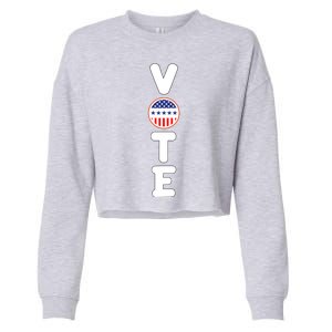 Great Gift For Vote Usa Flag Vote Elections Cropped Pullover Crew