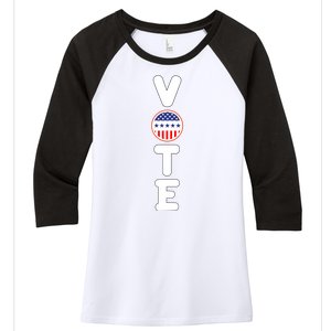 Great Gift For Vote Usa Flag Vote Elections Women's Tri-Blend 3/4-Sleeve Raglan Shirt