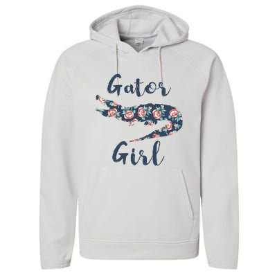 Gator Girl Funny Alligator Gifts For Crocodile Performance Fleece Hoodie