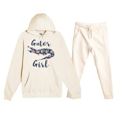 Gator Girl Funny Alligator Gifts For Crocodile Premium Hooded Sweatsuit Set