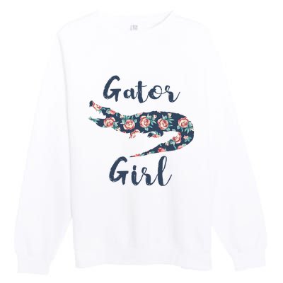 Gator Girl Funny Alligator Gifts For Crocodile Premium Crewneck Sweatshirt