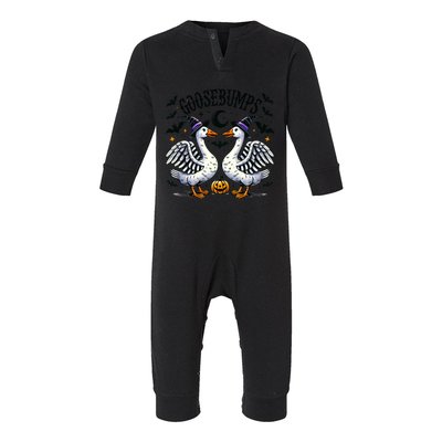 Goosebumps Geese Funny Halloween Witches Hat Infant Fleece One Piece