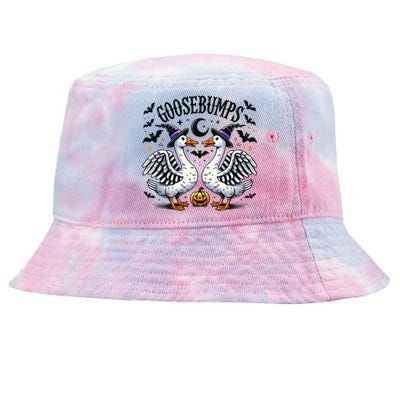 Goosebumps Geese Funny Halloween Witches Hat Tie-Dyed Bucket Hat