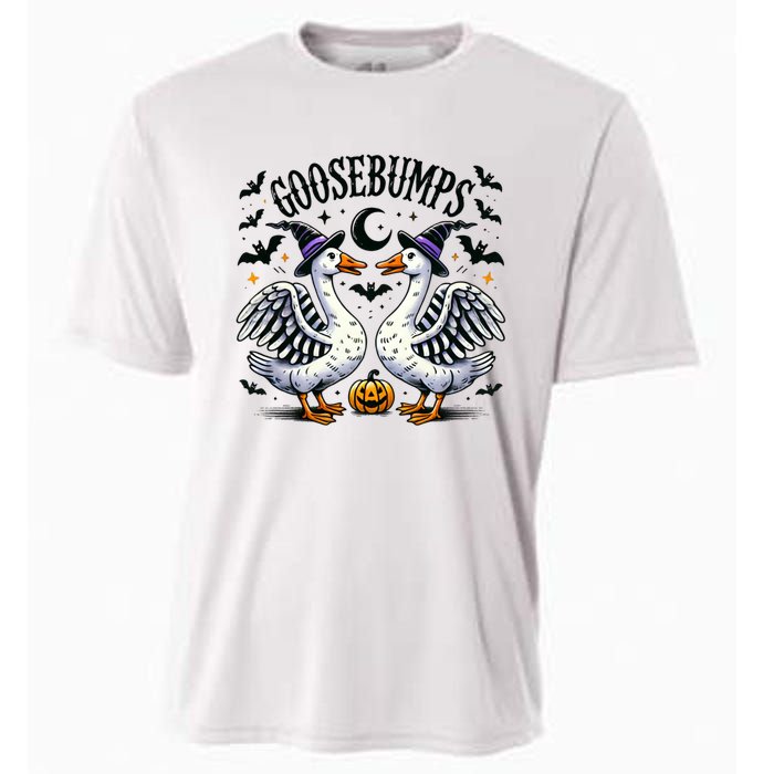 Goosebumps Geese Funny Halloween Witches Hat Cooling Performance Crew T-Shirt