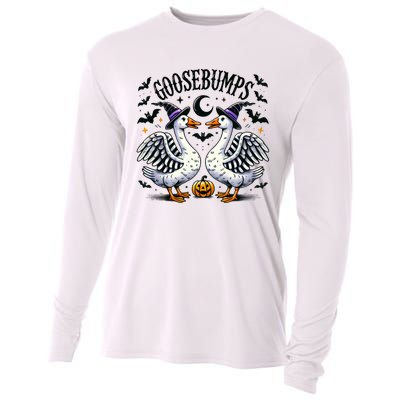 Goosebumps Geese Funny Halloween Witches Hat Cooling Performance Long Sleeve Crew