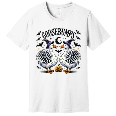 Goosebumps Geese Funny Halloween Witches Hat Premium T-Shirt