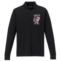 Gamer Girl For Ns Women Video Gaming Graphic Performance Long Sleeve Polo