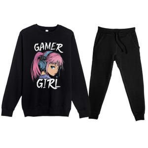 Gamer Girl For Ns Women Video Gaming Graphic Premium Crewneck Sweatsuit Set