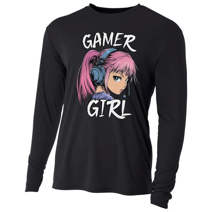 Gamer Girl For Ns Women Video Gaming Graphic Cooling Performance Long Sleeve Crew