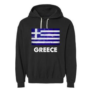 Greek Greece Flag Cool Gift Garment-Dyed Fleece Hoodie