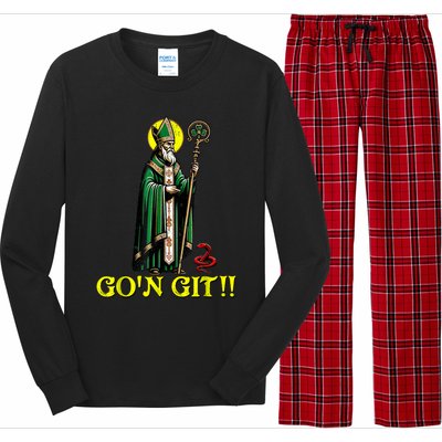 GOn Git Funny St Patricks Day Shamrock St Patty Party Irish Long Sleeve Pajama Set