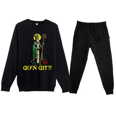 GOn Git Funny St Patricks Day Shamrock St Patty Party Irish Premium Crewneck Sweatsuit Set