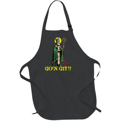 Gon Git Funny St Patricks Day Shamrock St Patty Party Irish Full-Length Apron With Pockets