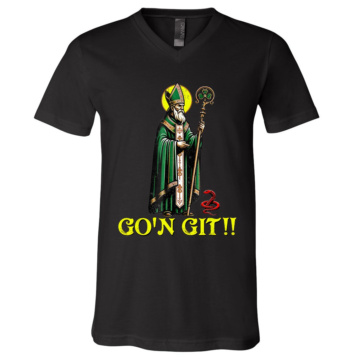 Gon Git Funny St Patricks Day Shamrock St Patty Party Irish V-Neck T-Shirt