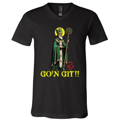 Gon Git Funny St Patricks Day Shamrock St Patty Party Irish V-Neck T-Shirt