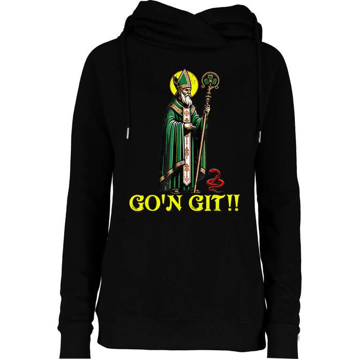 Gon Git Funny St Patricks Day Shamrock St Patty Party Irish Womens Funnel Neck Pullover Hood