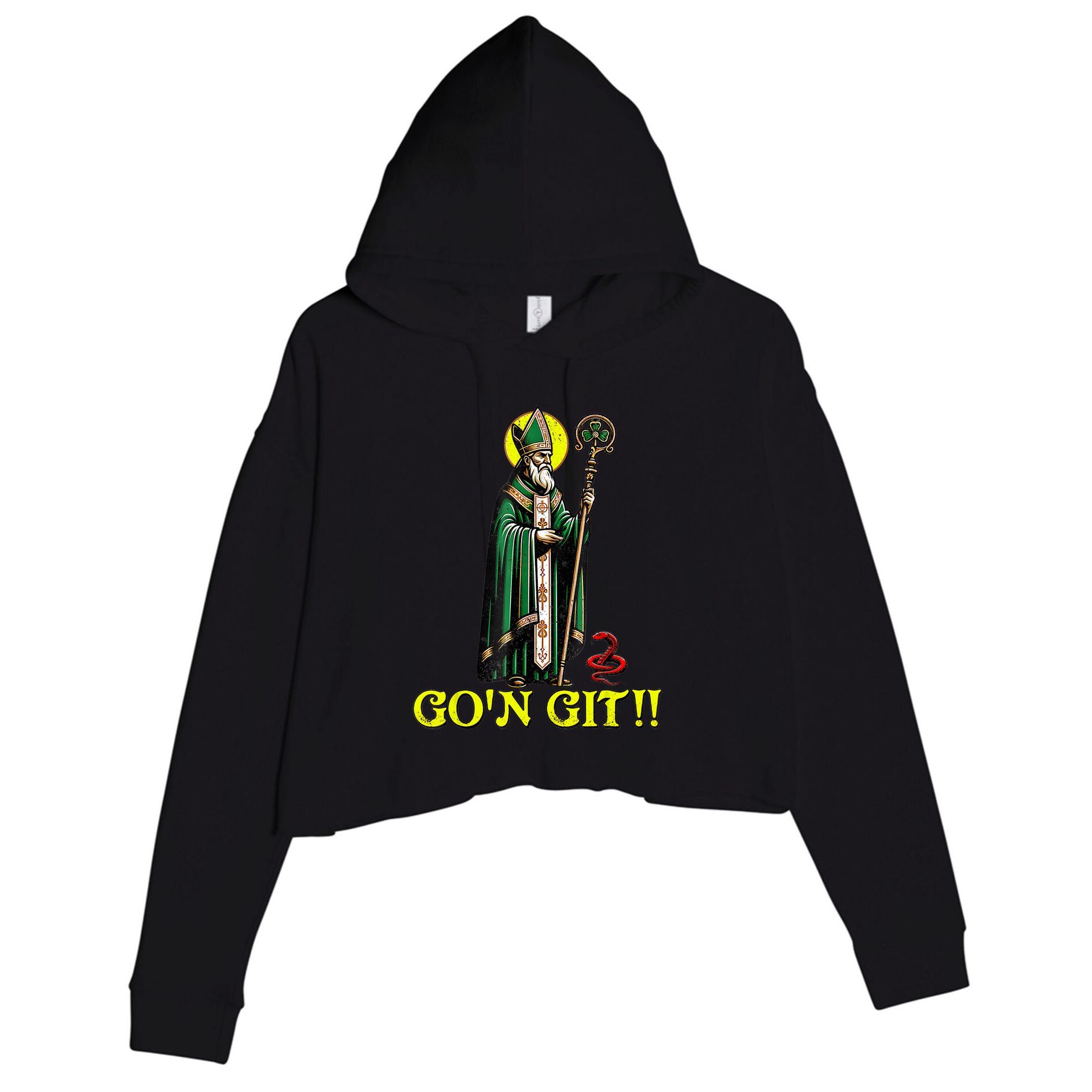 Gon Git Funny St Patricks Day Shamrock St Patty Party Irish Crop Fleece Hoodie