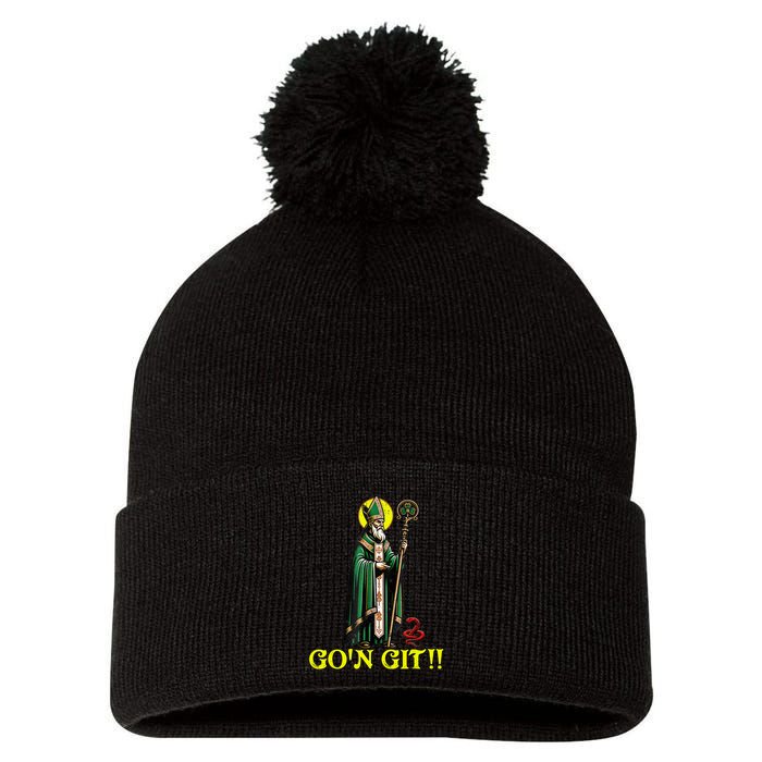 Gon Git Funny St Patricks Day Shamrock St Patty Party Irish Pom Pom 12in Knit Beanie