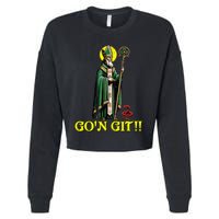 Gon Git Funny St Patricks Day Shamrock St Patty Party Irish Cropped Pullover Crew
