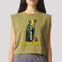 Gon Git Funny St Patricks Day Shamrock St Patty Party Irish Garment-Dyed Women's Muscle Tee