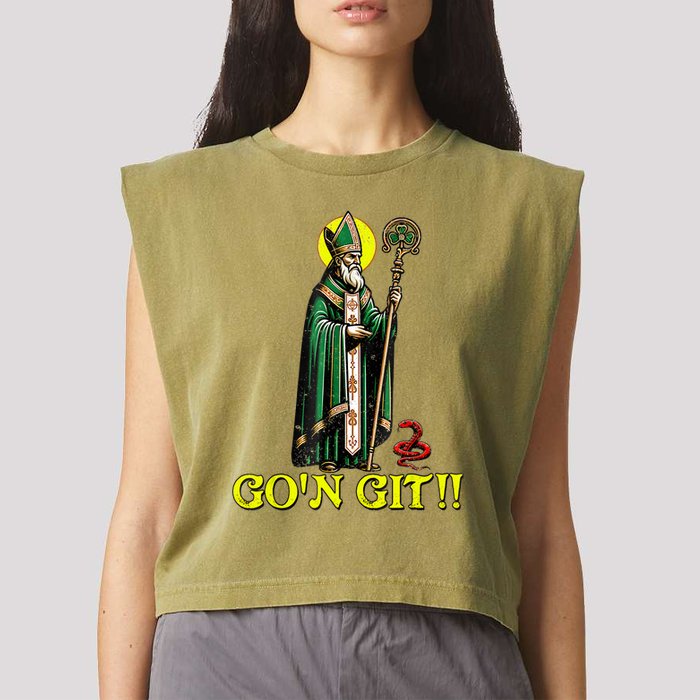Gon Git Funny St Patricks Day Shamrock St Patty Party Irish Garment-Dyed Women's Muscle Tee