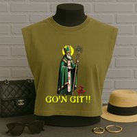 Gon Git Funny St Patricks Day Shamrock St Patty Party Irish Garment-Dyed Women's Muscle Tee