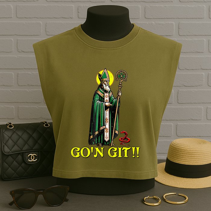Gon Git Funny St Patricks Day Shamrock St Patty Party Irish Garment-Dyed Women's Muscle Tee