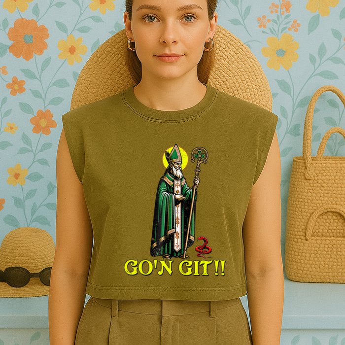 Gon Git Funny St Patricks Day Shamrock St Patty Party Irish Garment-Dyed Women's Muscle Tee
