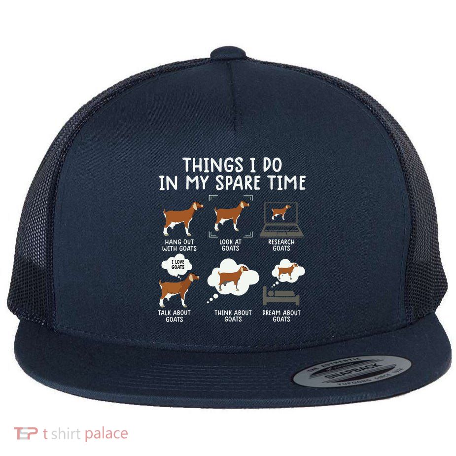 Goat Gifts Famer Tee Gifts Goat Flat Bill Trucker Hat