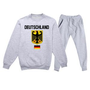 Germany German Football Soccer Ball Travel Retro Jersey Premium Crewneck Sweatsuit Set