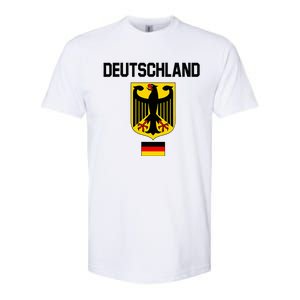 Germany German Football Soccer Ball Travel Retro Jersey Softstyle CVC T-Shirt