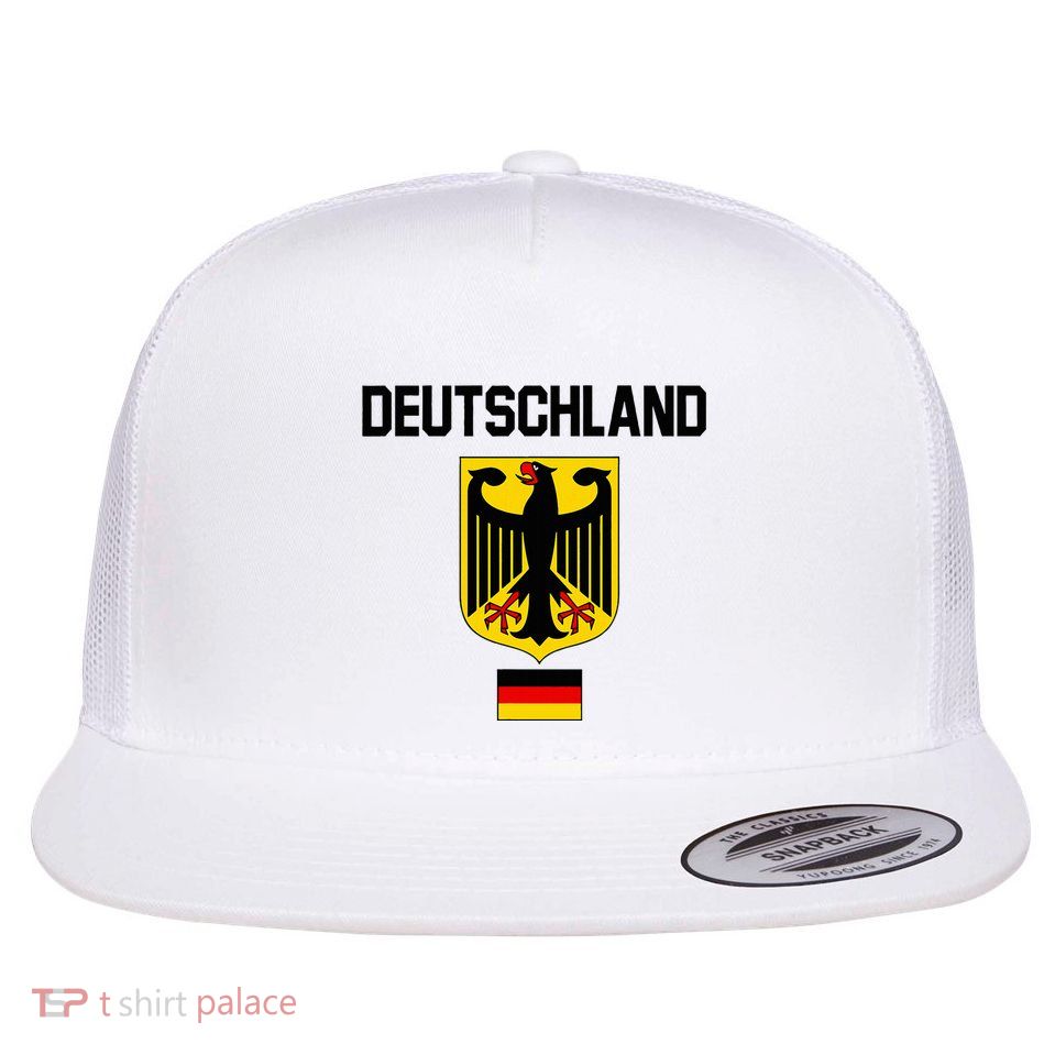 Germany German Football Soccer Ball Travel Retro Jersey Flat Bill Trucker Hat