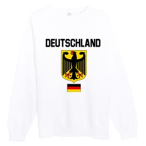 Germany German Football Soccer Ball Travel Retro Jersey Premium Crewneck Sweatshirt