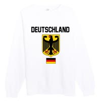 Germany German Football Soccer Ball Travel Retro Jersey Premium Crewneck Sweatshirt