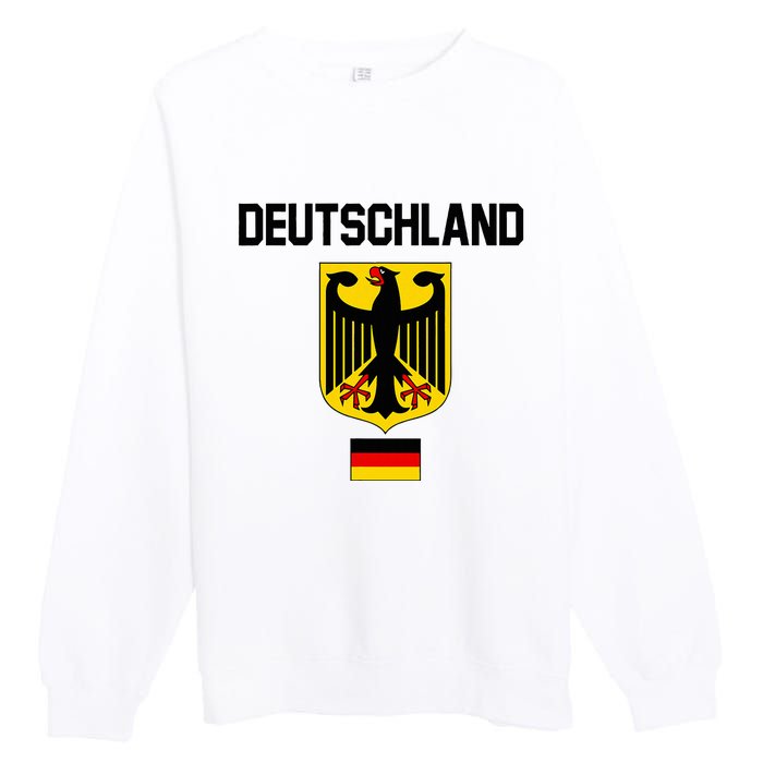 Germany German Football Soccer Ball Travel Retro Jersey Premium Crewneck Sweatshirt